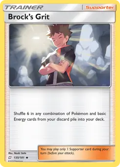 Brock's Grit Pokemon card from Team Up