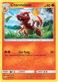 Charmeleon Pokemon card from Team Up