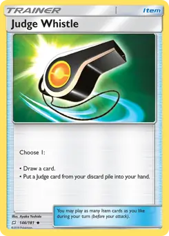 Judge Whistle Pokemon card from Team Up
