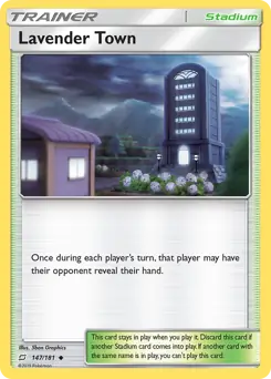 Lavender Town Pokemon card from Team Up