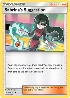 Sabrina's Suggestion Pokemon card from Team Up