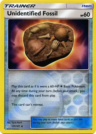 Unidentified Fossil Reverse Holo Pokemon card from Team Up