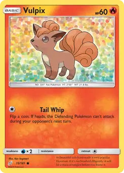 Vulpix Pokemon card from Team Up