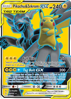 Full Art Pikachu & Zekrom GX Pokemon card from Team Up