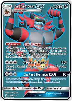 Full Art Incineroar GX Pokemon card from Team Up