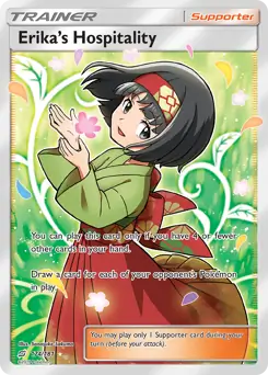 Full Art Erika's Hospitality Pokemon card from Team Up