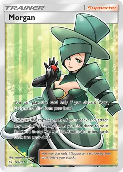 Full Art Morgan Pokemon card from Team Up