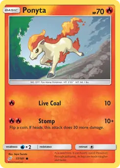 Ponyta Pokemon card from Team Up