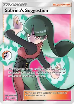 Full Art Sabrina's Suggestion Pokemon card from Team Up