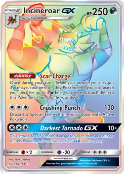 Incineroar GX Secret Pokemon card from Team Up