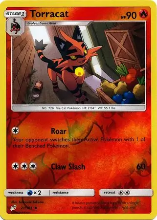 Torracat Reverse Holo Pokemon card from Team Up