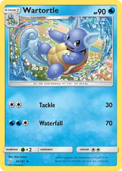 Wartortle Pokemon card from Team Up