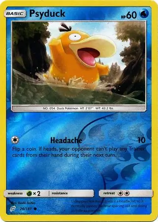 Psyduck Reverse Holo Pokemon card from Team Up