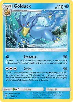 Golduck Pokemon card from Team Up