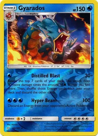 Gyarados Reverse Holo Pokemon card from Team Up
