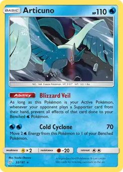 Articuno Holo Pokemon card from Team Up