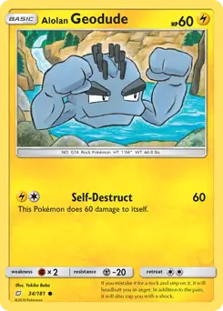 Alolan Geodude Pokemon card from Team Up