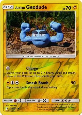 Alolan Geodude Reverse Holo Pokemon card from Team Up