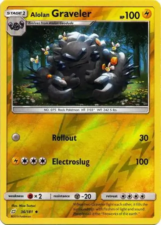 Alolan Graveler Reverse Holo Pokemon card from Team Up