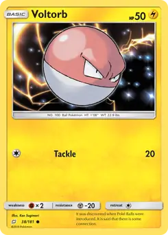 Voltorb Pokemon card from Team Up
