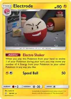 Electrode Pokemon card from Team Up