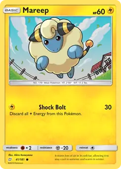 Mareep Pokemon card from Team Up