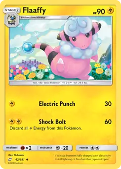Flaaffy Pokemon card from Team Up