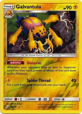Galvantula Reverse Holo Pokemon card from Team Up