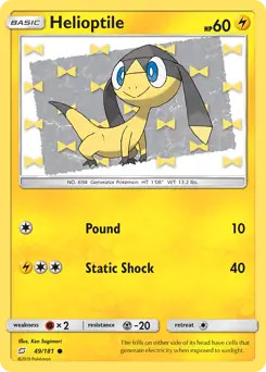Helioptile Pokemon card from Team Up