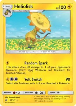 Heliolisk Pokemon card from Team Up