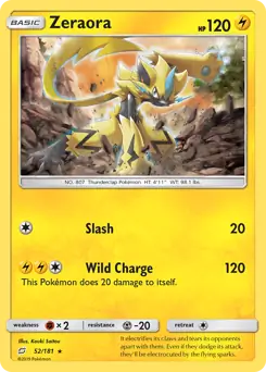 Zeraora Pokemon card from Team Up