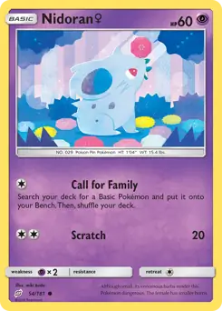 Nidoran F Pokemon card from Team Up