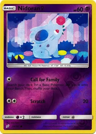 Nidoran F Reverse Holo Pokemon card from Team Up