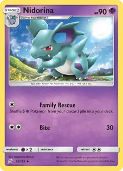 Nidorina Pokemon card from Team Up