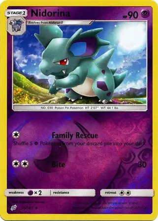Nidorina Reverse Holo Pokemon card from Team Up