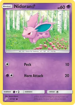 Nidoran M Pokemon card from Team Up