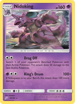 Nidoking Pokemon card from Team Up