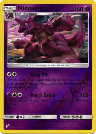 Nidoking Reverse Holo Pokemon card from Team Up