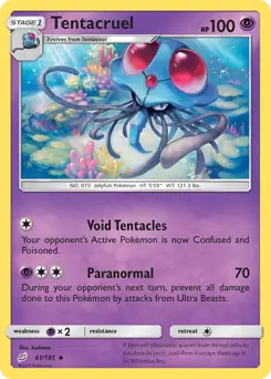 Tentacruel Pokemon card from Team Up