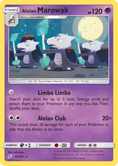 Alolan Marowak Pokemon card from Team Up