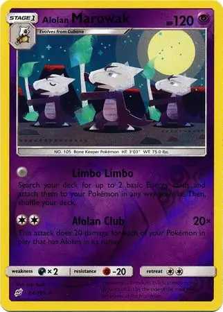 Alolan Marowak Reverse Holo Pokemon card from Team Up