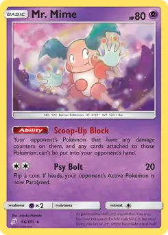 Mr. Mime Pokemon card from Team Up