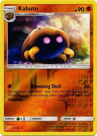Kabuto Reverse Holo Pokemon card from Team Up