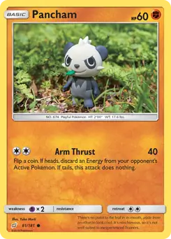 Pancham Pokemon card from Team Up