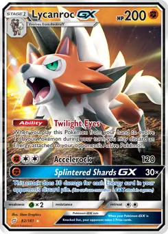 Lycanroc GX Pokemon card from Team Up
