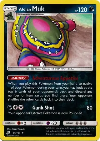 Alolan Muk Reverse Holo Pokemon card from Team Up