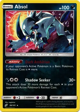 Absol Reverse Holo Pokemon card from Team Up