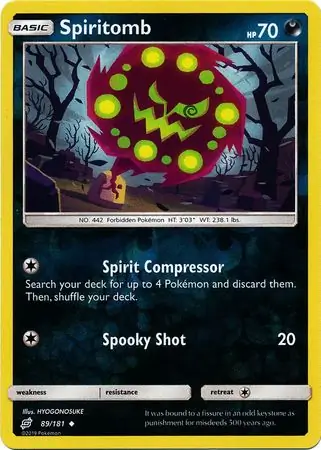 Spiritomb Reverse Holo Pokemon card from Team Up