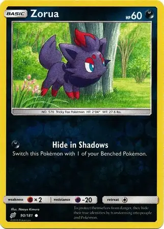 Zorua Reverse Holo Pokemon card from Team Up
