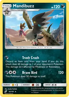 Mandibuzz Pokemon card from Team Up
